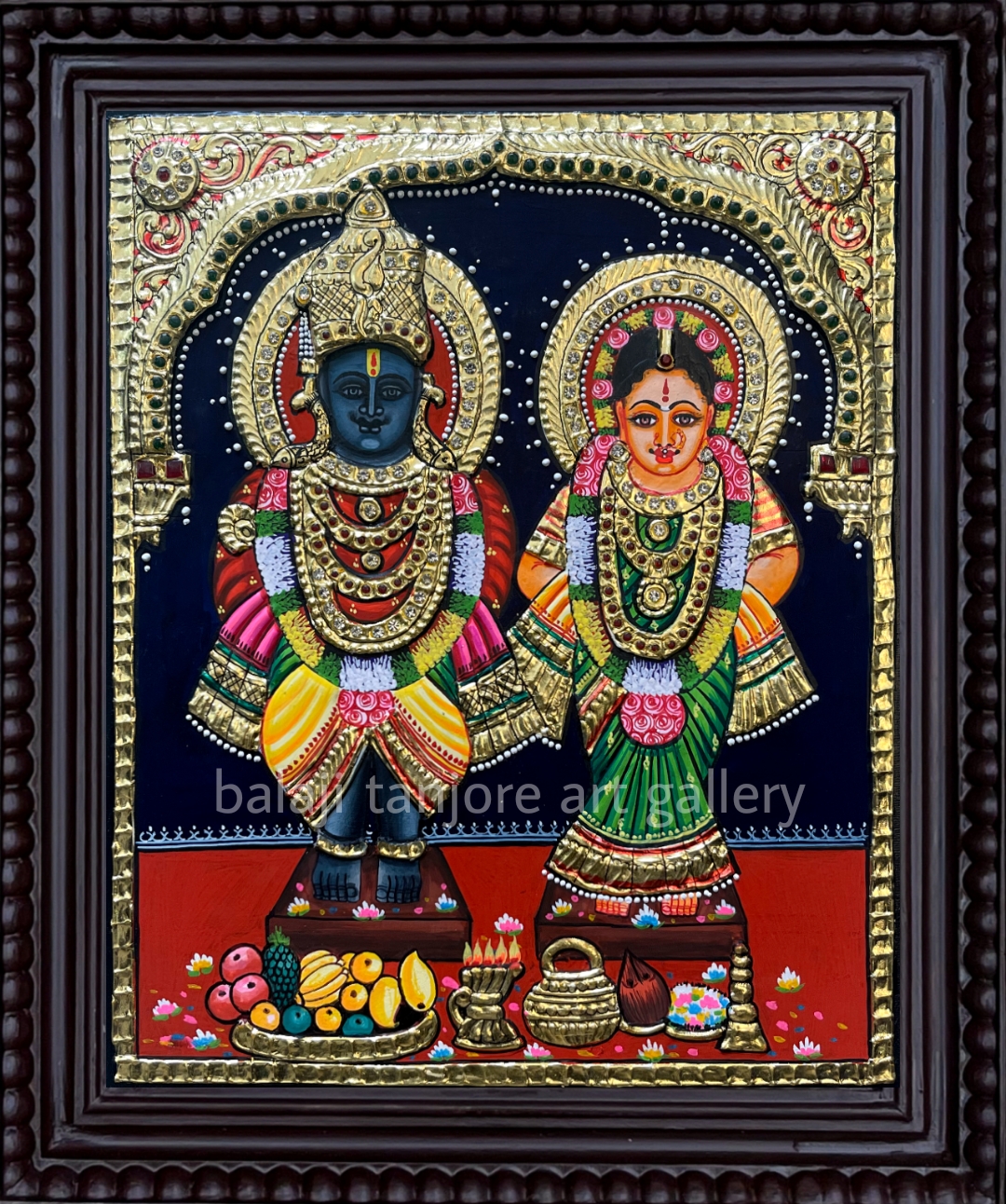 lord vithoba semi embossing tanjore painting